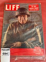 Front cover of the April 9, 1951 issue of LIFE magazine showing General Patton in military attire with text.