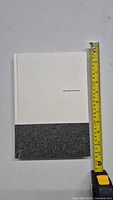 Front cover of the Ryoji Ikeda Continuum art book with ruler to show size approximately 8 inches tall
