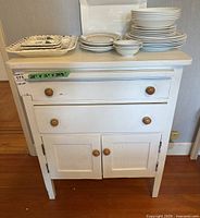 Straight-on front view with dishes on top