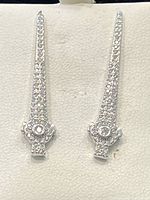 Close-up photo of the pair of 925 silver earrings with detailed Swarovski crystal accents showing the overall shape and design.