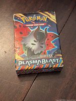 Front view of Pokemon Plasma Blast theme deck box showing Volcarona artwork and title.