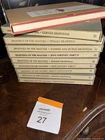 Stack of 9 'Drawings of the Masters' hardcover art books on various art drawing styles and regions.