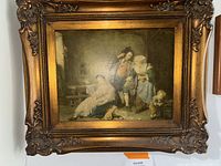 Full front image of framed artwork, showing the entire painting and frame in natural light.