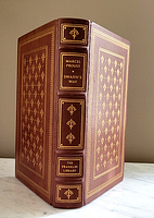 Front and spine view showing gold decorations and the title 'Swann's Way' by Marcel Proust with Franklin Library branding on spine.