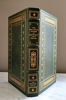 Front and spine view showing detailed gold embossed leather binding and raised spine hubs of the book titled 'The Collected Stories of Katherine Anne Porter' by The Franklin Library.