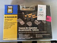 View of front packaging showing brand, kit name, tool types included, and image of these tools assembled in the pack.