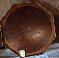 Top view of octagonal crokinole board