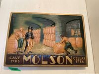 Frontal view of entire 3D relief plaque on white background