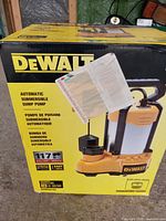 Front of box showing DeWalt branding and product image