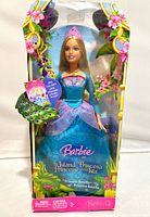 Front view of boxed Barbie showing full doll and packaging