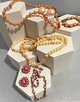 Entire jewellery lot displayed on white blocks