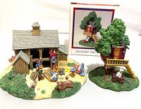 Barn and Peters' Tree House miniatures with box