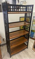 Front view of shelving unit upright showing all six tiers