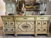 Full front view of the credenza showing overall design and finish