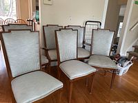 Front view of all six chairs grouped together