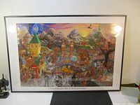 Full view of the framed poster showing the entire artistic composition and title.