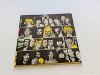 Front cover of the Some Girls album by The Rolling Stones showing the distinctive collage of faces with selective bright color highlights.