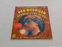 Front cover of the Van Morrison Blowin Your Mind LP album showing psychedelic artwork and artist profile.