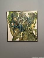 Front view of the framed painting on wall