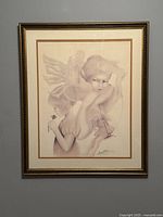 Full frontal image of framed lithograph print showing the detailed artwork and signature on lower right.