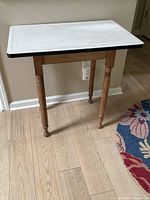 Full view of table showing top and legs