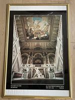 Entire framed poster with gold-tone frame