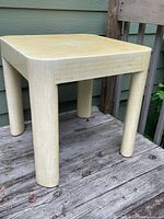 Full view of square faux-bone side table