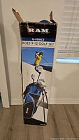 Photo of original Ram G-Force golf club set box showing age range 9-12 years