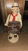 Front view of chalkware Alfonso the Organ Grinder coin bank