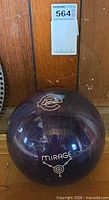 Front view showing Ebonite logo and Mirage marking