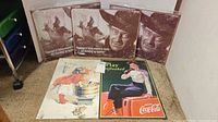 All five tin signs grouped
