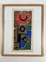 Framed lithograph showing full abstract composition and frame