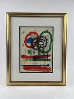 Full front view of framed lithograph