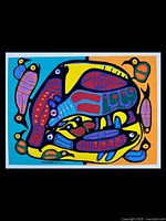 Full view of print centered on black background