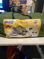 Broadstone camping combo set in green carrying bag showing the brand and combo name.