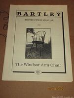 Instruction manual cover for The Windsor Arm Chair by Bartley showing image of the finished chair and title.