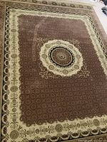 Full view of the entire rectangular rug showcasing the overall design and condition