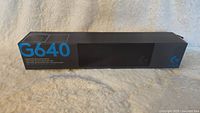 Logitech G640 Large Cloth Gaming Mouse Pad box view showing model and branding.