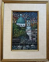 Framed painting displayed in full view