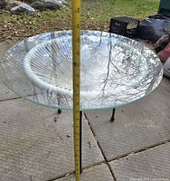 Photo of side table showing height measurement close to 18.5 inches.