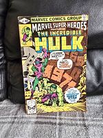 Photo of the front cover of Marvel Super-Heroes featuring The Incredible Hulk comic issue #87 showing the cover art and condition.