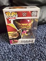 Front view of the Funko Pop box showing the Macho Man Randy Savage figure with clear display window and branding.