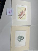 Two matted limited edition prints by Carol Lummis including No Egrets 225/250 and Hora et Fauna etched print, visible matting and surface condition.