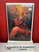 Photo of the single comic book 'Human Remains #1' with Ben Harvey Virgin cover, sealed in protective sleeve and displayed upright.