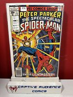 Front cover of The Spectacular Spider-Man #3 comic showing Spider-Man and Lightmaster action scene with publisher logos and price.