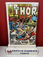 Front cover of Thor #291 comic book showing detailed colorful battle scene with Thor, Odin, and Zeus. Comic is bagged and boarded and labeled VF- with price 40 cents