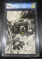 Full front view of CGC graded Venom #150 comic with sketch cover and CGC label showing 9.6 grade.