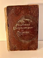 Front cover of the hardcover medical encyclopedia book titled 'The Practical Encyclopedia of Medicine' showing embossed design and gilt lettering.