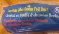 Blue-labelled package showing product name Flexible Aluminum Foil Duct