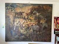 Full view of the painting hung on wall